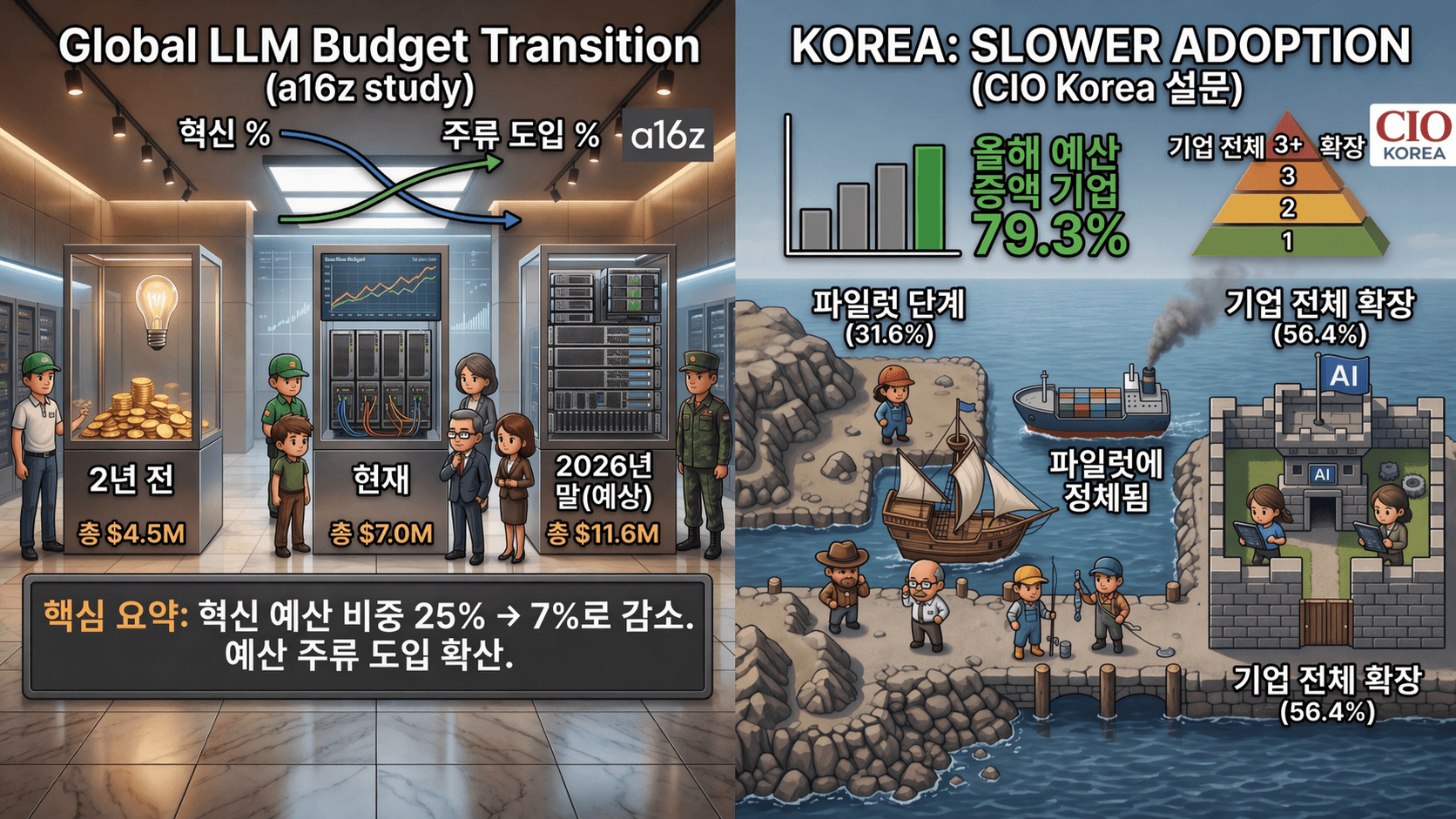 a16z 데이터로 본 한국 엔터프라이즈 AX, 글로벌과의 격차는 어디서 벌어지나